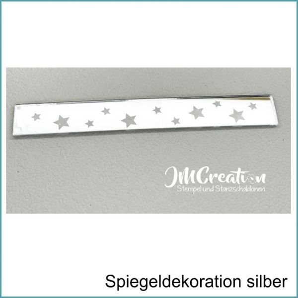 Streifen Sterne - Spiegeldeko silber